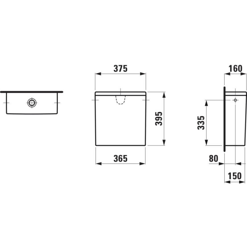 LAUFEN H8299520009721 - Citerne de chasse PRO à arrivée latérale, céramique/blanc