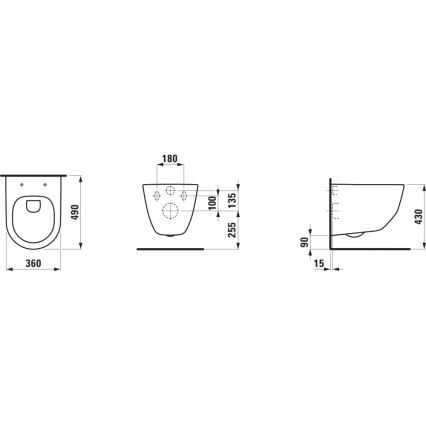 LAUFEN H8669550000001 - WC suspendu PRO céramique/blanc + abattant WC SoftClose PRO Duroplast/blanc