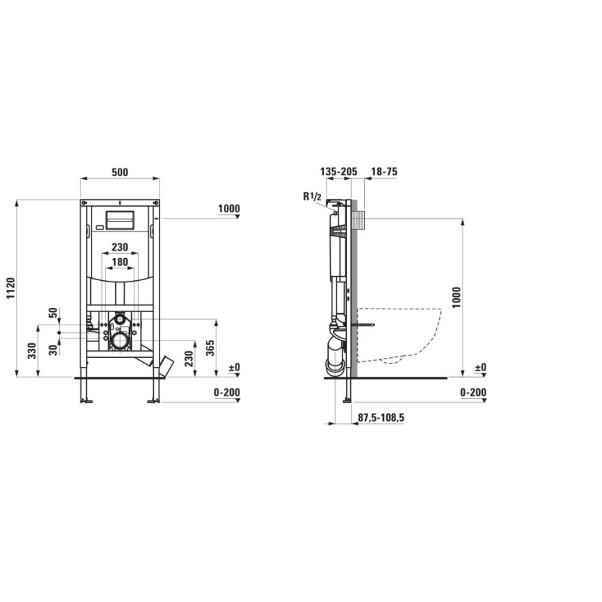 LAUFEN H9201150000001 - Module encastré pour WC suspendu INEO