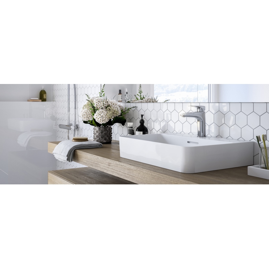LAUFEN HF500701100000 - Robinet de lavabo + bonde avec trop-plein LAURIN 16,2 cm chrome brillant
