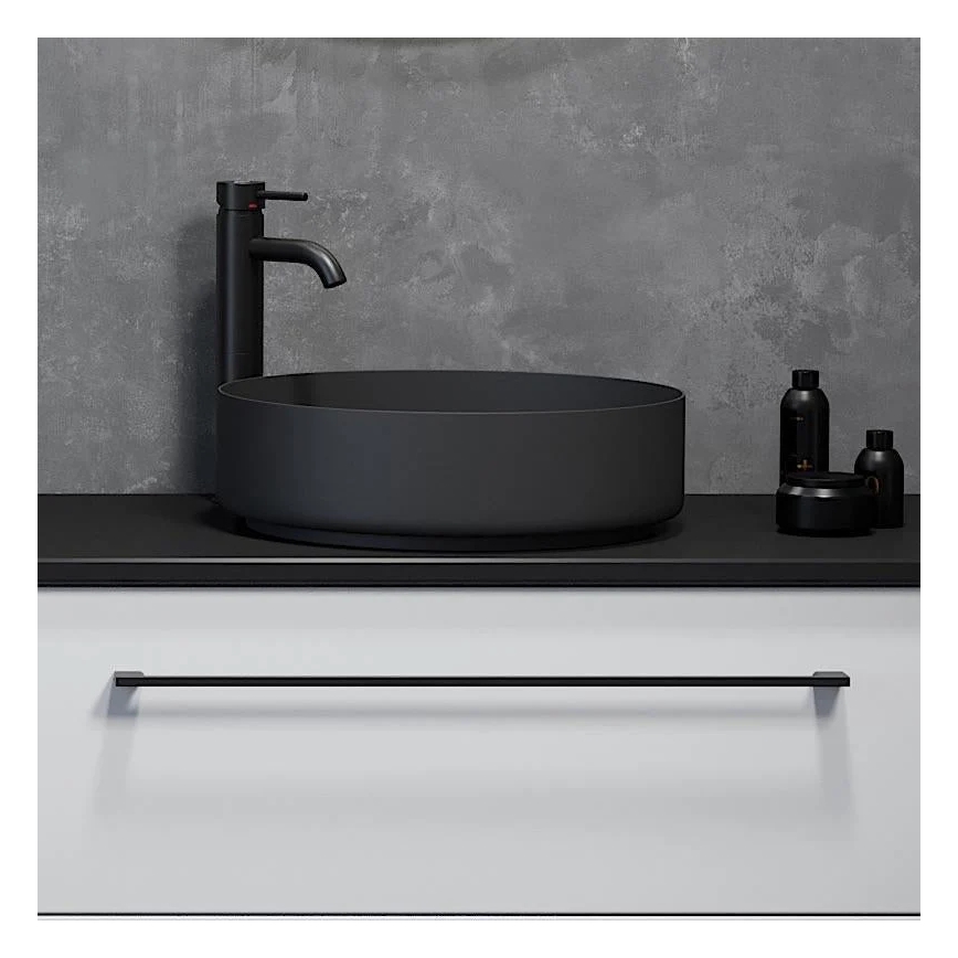 Lavabo à poser sur plan LJORDAL Ø 40 cm acier/noir
