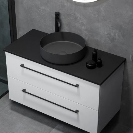 Lavabo à poser sur plan LJORDAL Ø 40 cm acier/noir