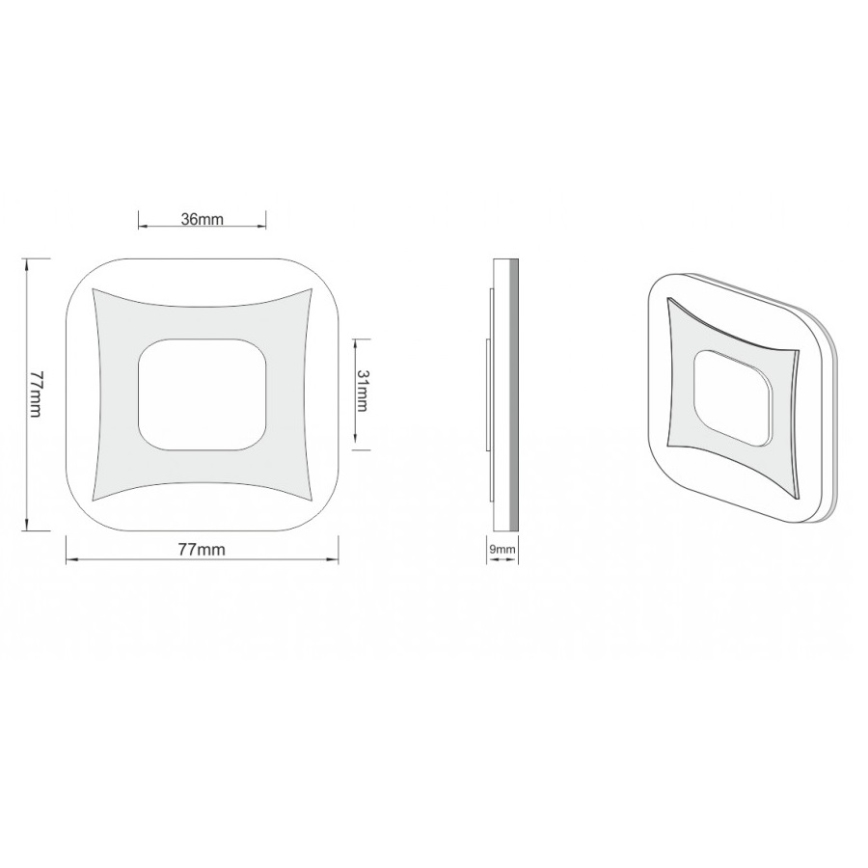 LDST SK-01-B-BC8 - Luminaire d'escalier LED SHOCK 8xLED/1,2W/230V blanc 3500K