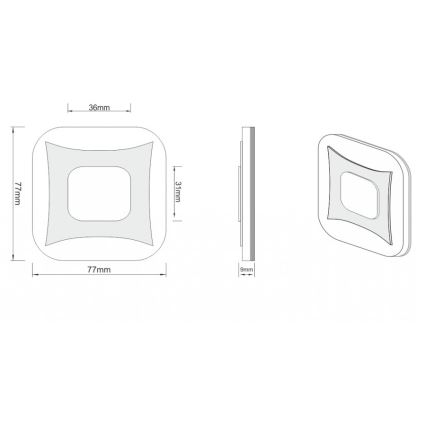 LDST SK-01-B-BZ8 - Luminaire d'escalier LED SHOCK 8xLED/1,2W/230V blanc 6500K