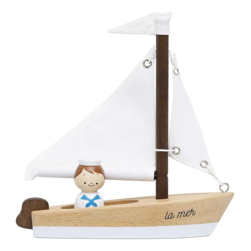 Le Toy Van - Bateau en bois avec capitaine hêtre