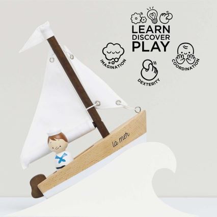 Le Toy Van - Bateau en bois avec capitaine hêtre
