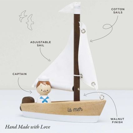 Le Toy Van - Bateau en bois avec capitaine hêtre