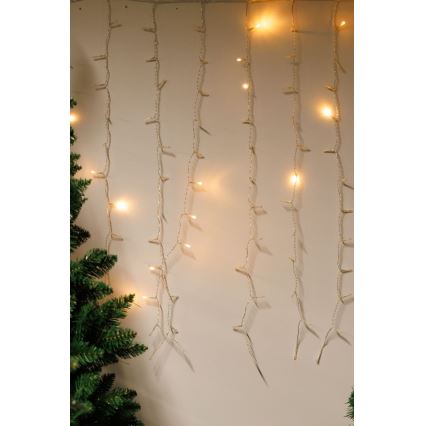 Rideau lumineux LED dimmable de Noël pour extérieur CURTAIN 360xLED/8,4W/230V 2x2 m IP44 blanc chaud + télécommande