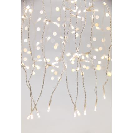 Rideau lumineux LED dimmable de Noël pour extérieur CURTAIN 360xLED/8,4W/230V 2x2 m IP44 blanc chaud + télécommande