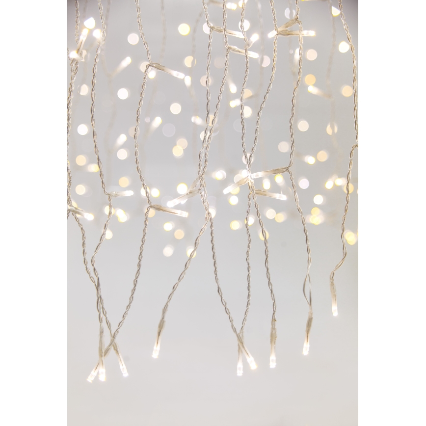 Rideau lumineux LED dimmable de Noël pour extérieur CURTAIN 360xLED/8,4W/230V 2x2 m IP44 blanc chaud + télécommande
