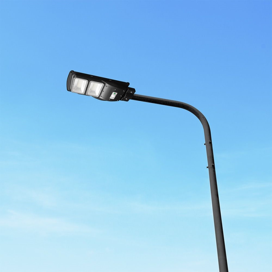 LED Lampe solaire à intensité variable avec détecteur de mouvement et de crépuscule LED/8W/3,2V 6000K IP65 9000 mAh noir + Télécommande