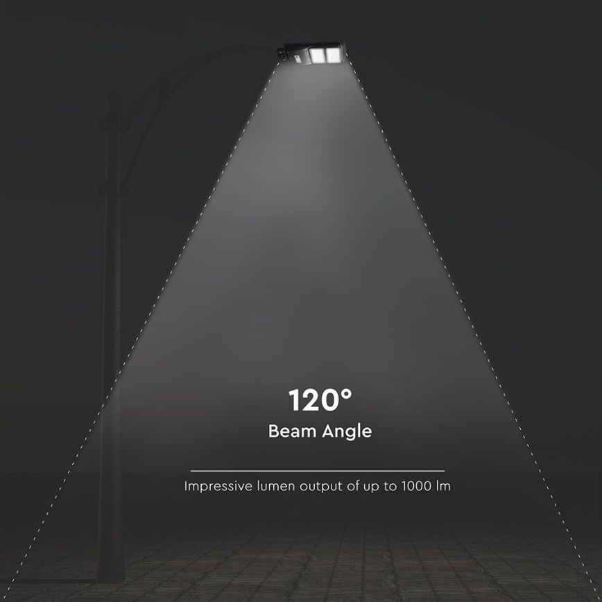 LED Lampe solaire à intensité variable avec détecteur de mouvement et de crépuscule LED/8W/3,2V 6000K IP65 9000 mAh noir + Télécommande