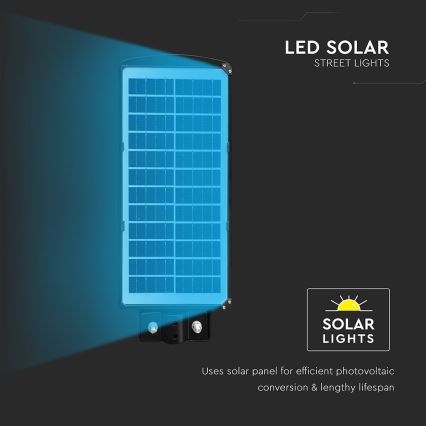 LED Lampe solaire à intensité variable avec détecteur de mouvement et de crépuscule LED/8W/3,2V 6000K IP65 9000 mAh noir + Télécommande