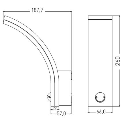 LED Applique extérieure dimmable avec capteur de mouvement et capteur crépusculaire LED/12/15/20W/230V IP65 noire