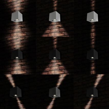 LED Applique murale d'extérieur 2xLED/3W/230V IP54 anthracite