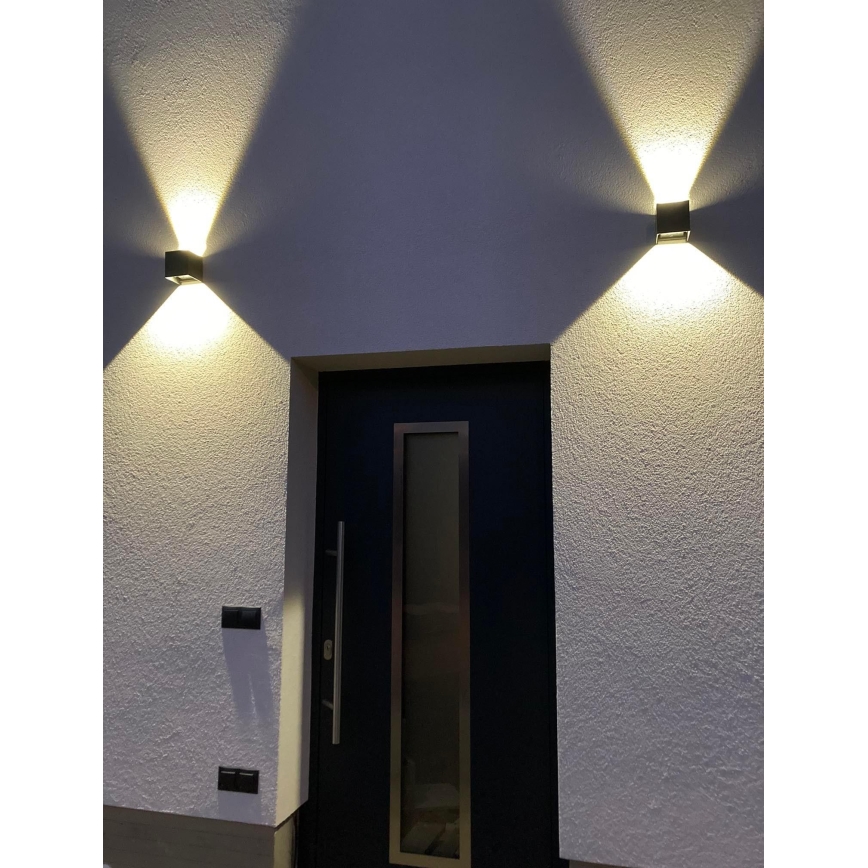 LED Applique murale d'extérieur 2xLED/3W/230V IP54 noir