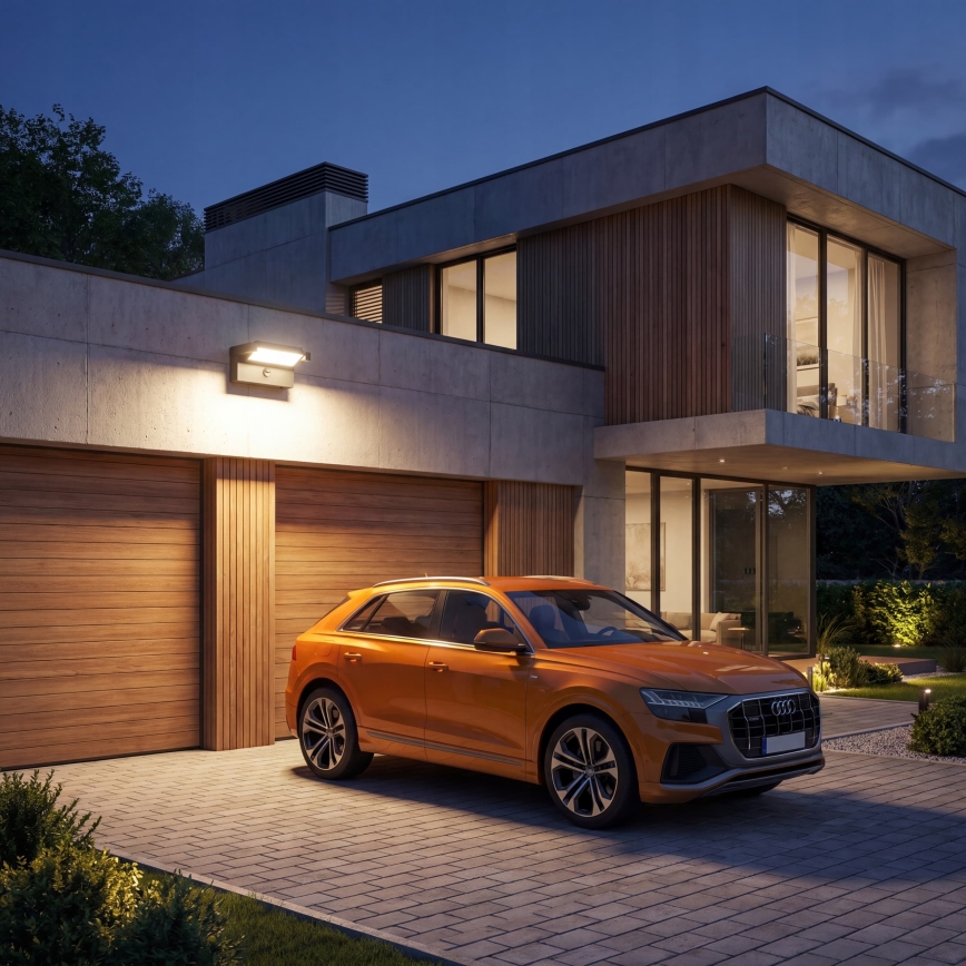 Applique murale d'extérieur LED avec détecteur de mouvement et capteur crépusculaire LED/25W/230V 3000/4000/6500K IP54 noire