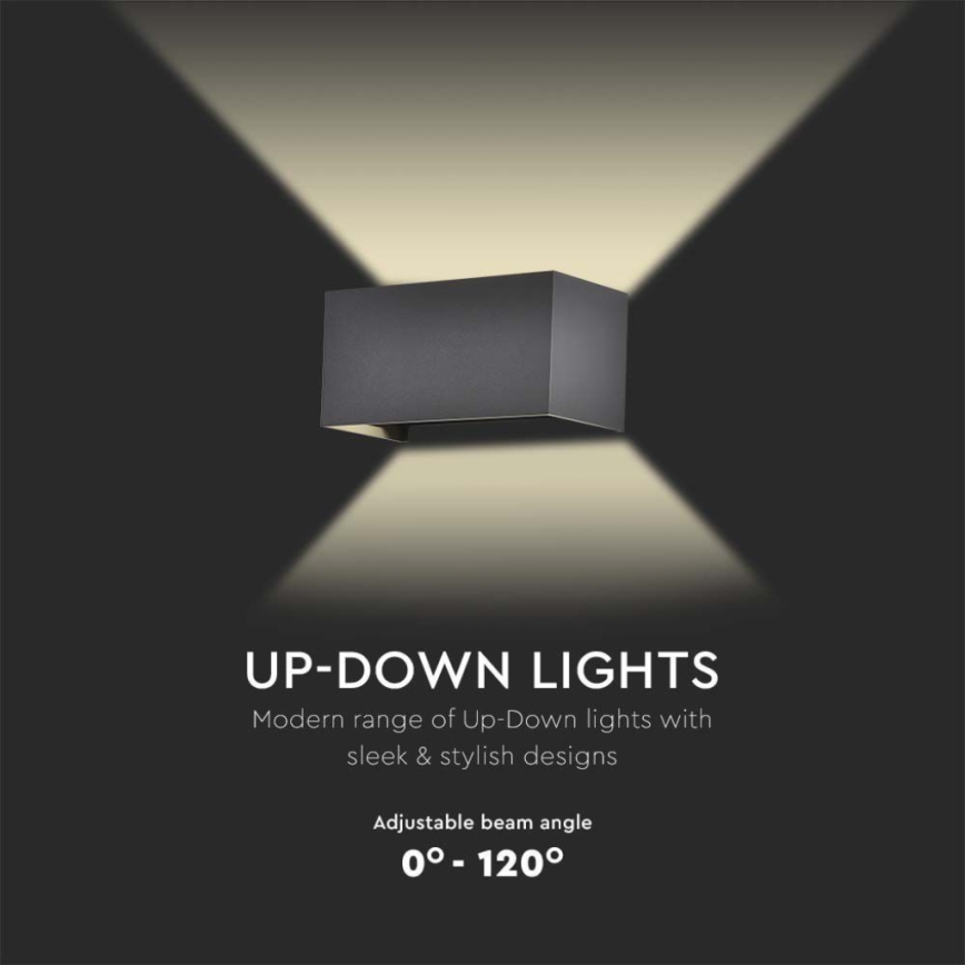 LED Applique murale d'extérieur LED/24W/230V 4000K IP65 noire