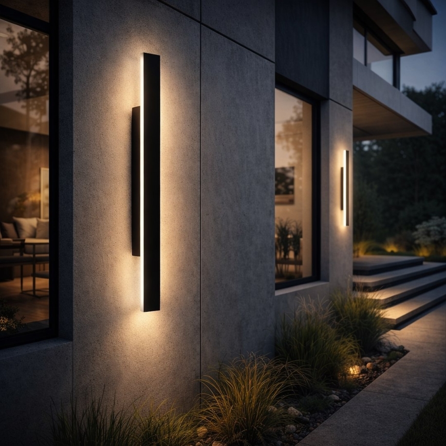 LED Applique murale d'extérieur WOW LED/11W/230V 3000/4000/6000K 60 cm IP54 noire