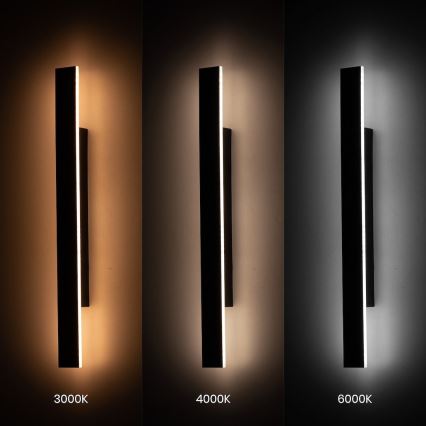 LED Applique murale d'extérieur WOW LED/11W/230V 3000/4000/6000K 60 cm IP54 noire