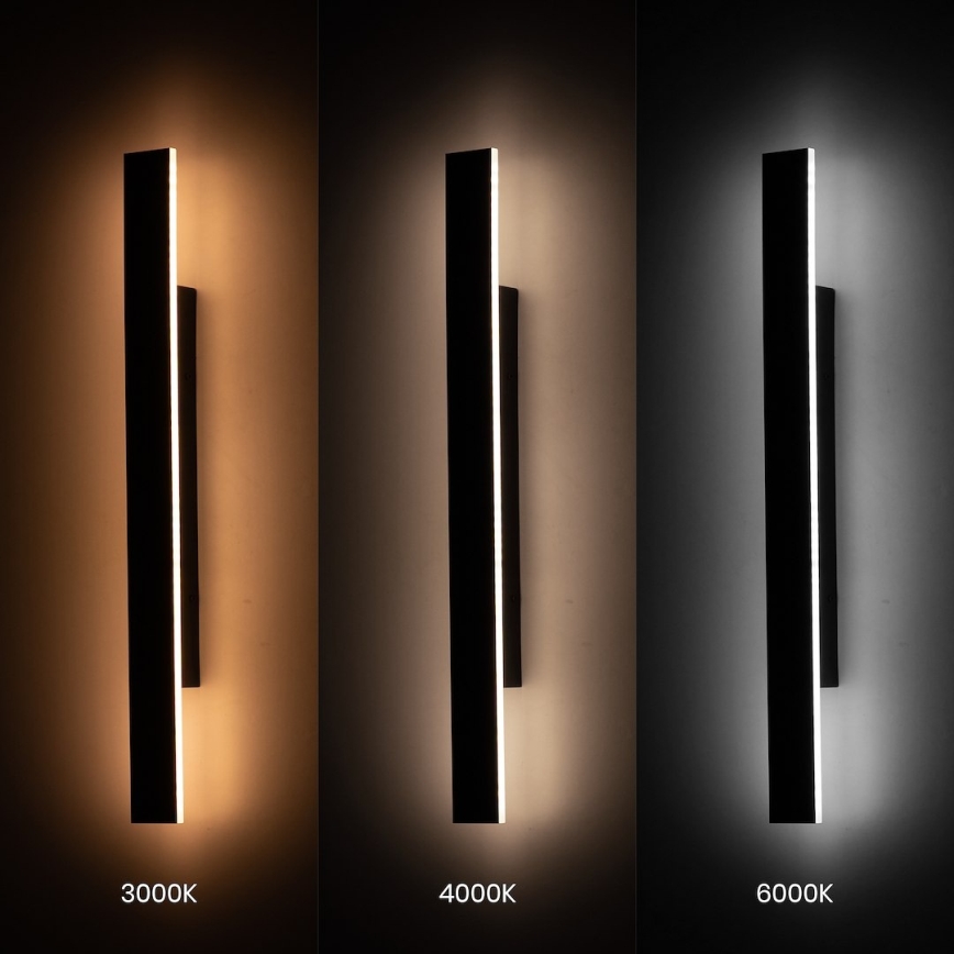 LED Applique murale d'extérieur WOW LED/11W/230V 3000/4000/6000K 60 cm IP54 noire