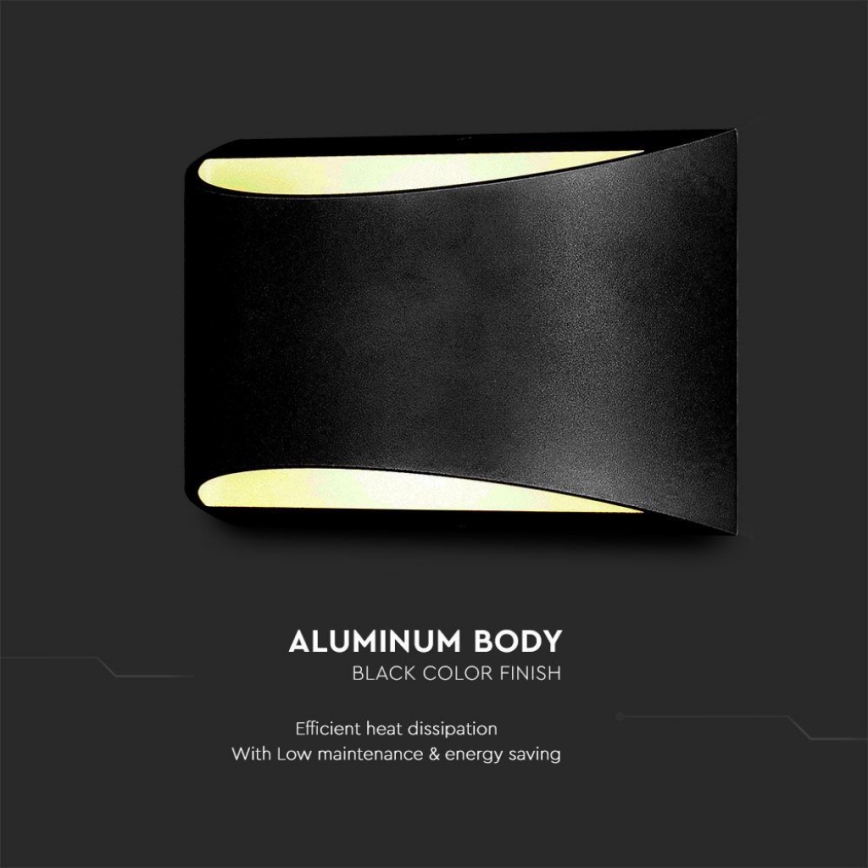LED Applique murale extérieure LED/9W/230V 4000K IP54 noire