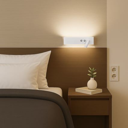 LED Applique murale RESORT LED/10W/230V + LED/3W blanche droite