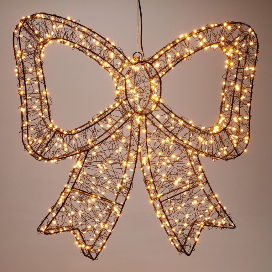 LED Décoration de Noël d'extérieur 720xLED/6W/230V 46 cm IP44 blanc chaud nœud/noir