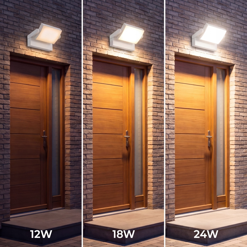 Applique murale extérieure LED dimmable LED/12/18/24W/230V 3000/4000/6500K IP54 blanche
