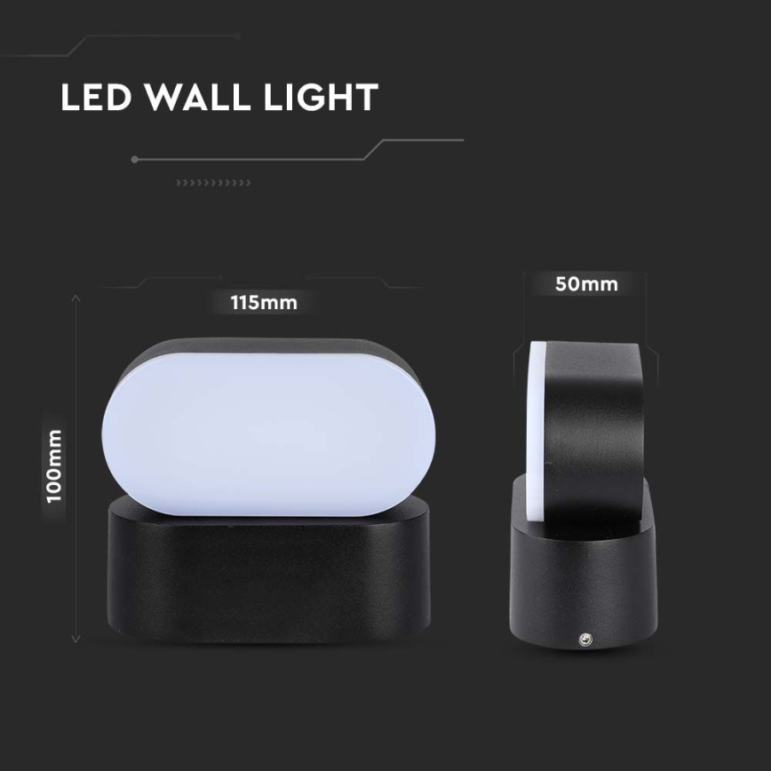 LED Extérieur flexible applique murale LED/5W/230V 3000K IP65 noir