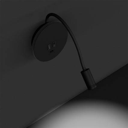 LED Flexible wall petit lampe BASE 1xLED/8W+1xLED/2W/230V noir/argent