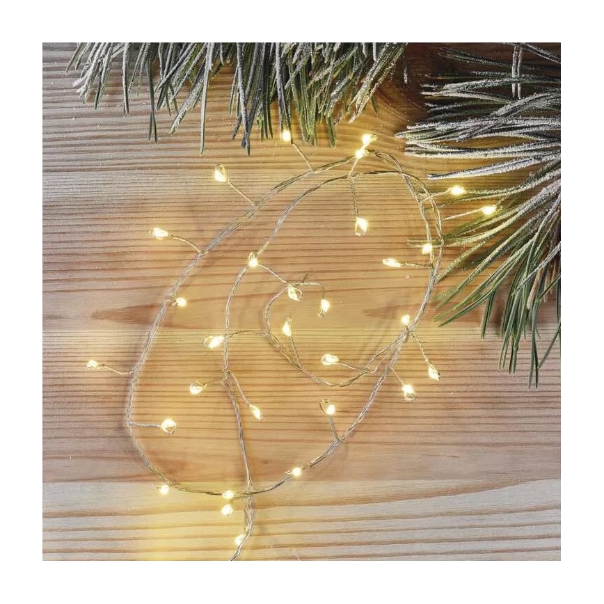 LED  guirlande 100xLED/3xAA 2,7m blanc chaud