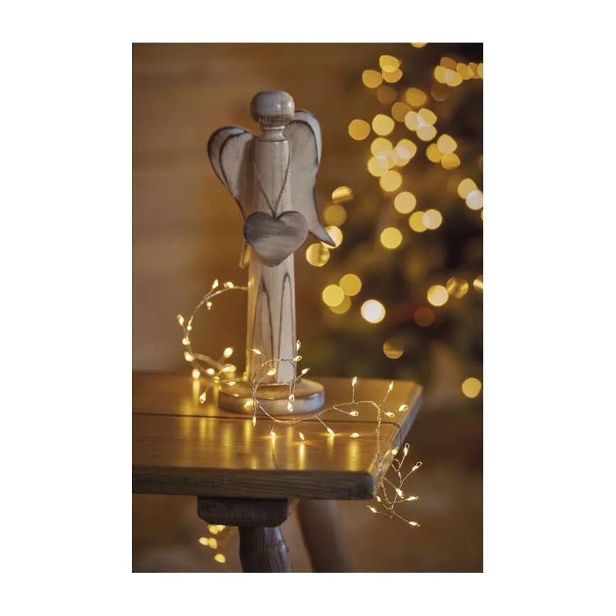 LED  guirlande 100xLED/3xAA 2,7m blanc chaud