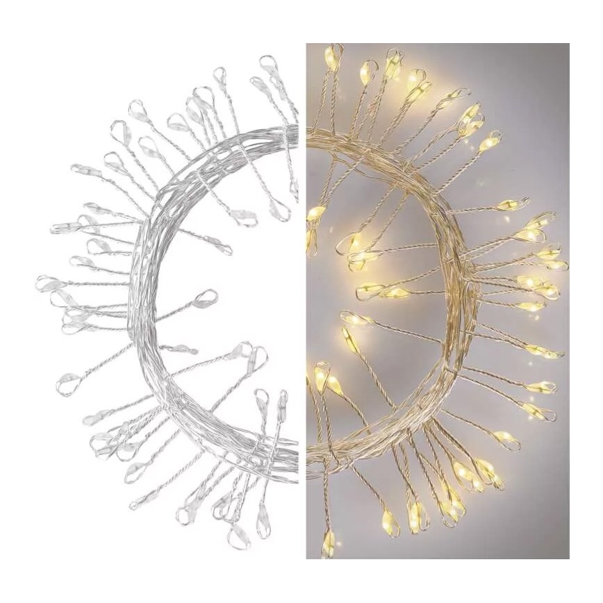 LED  guirlande 100xLED/3xAA 2,7m blanc chaud