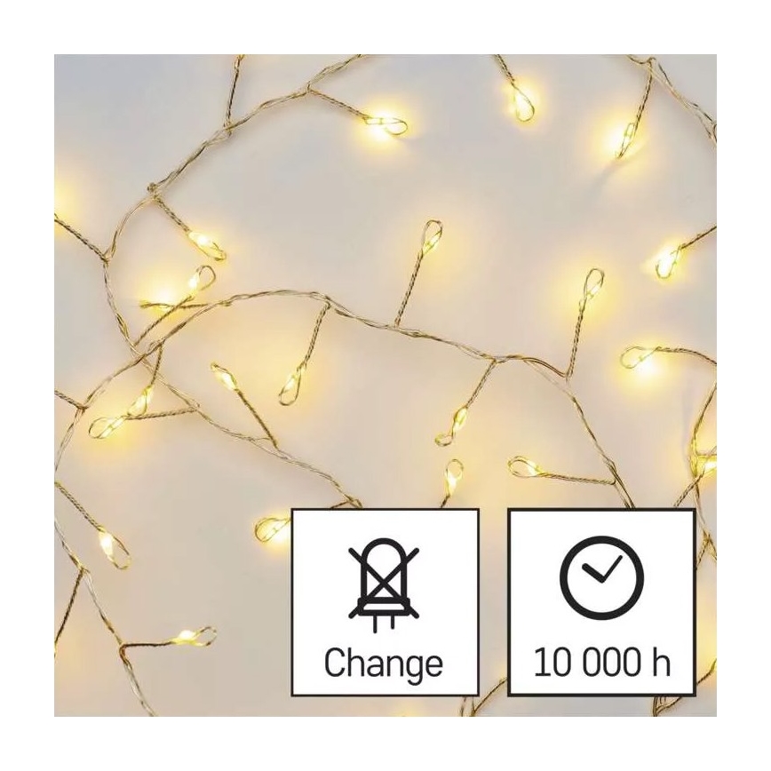 LED  guirlande 100xLED/3xAA 2,7m blanc chaud