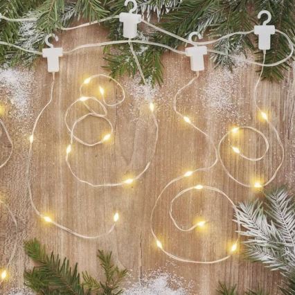 LED Guirlande de Noël d'extérieur 54xLED/8 fonctions 6,7x0,7m IP44 blanc chaud