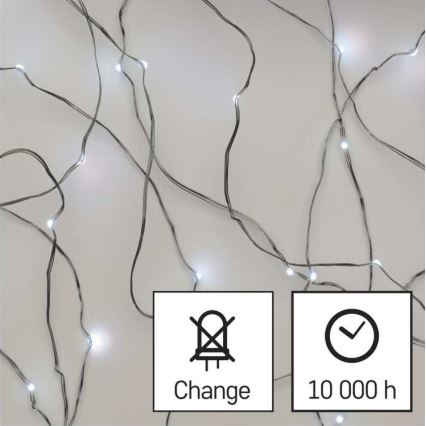 LED guirlande extérieure 40xLED/9m IP44 blanc froid
