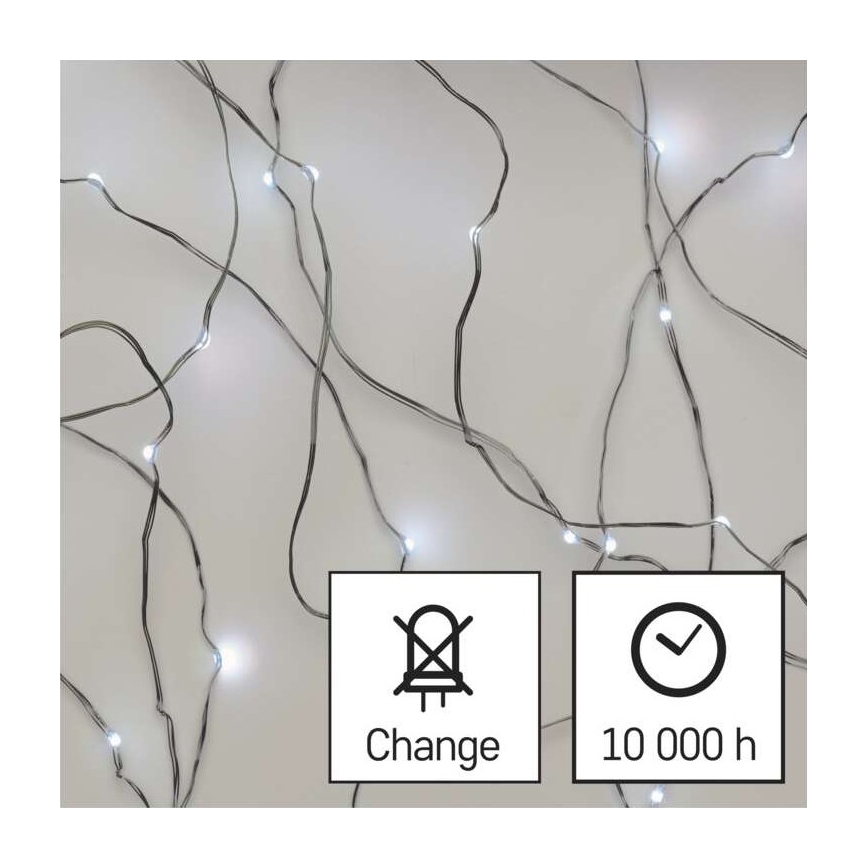 LED guirlande extérieure 40xLED/9m IP44 blanc froid