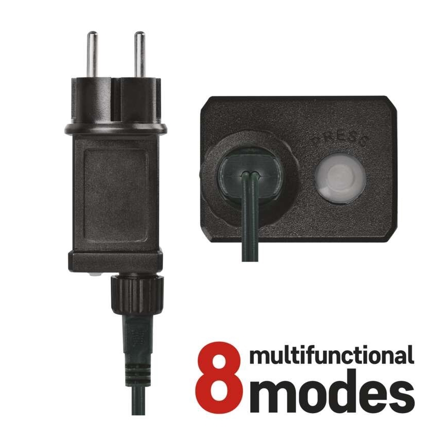 LED Guirlande lumineuse de Noël d'extérieur 600xLED/8 modes 15m IP44 blanc froid
