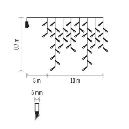 LED Guirlande lumineuse de Noël d'extérieur 600xLED/8 modes 15m IP44 blanc froid