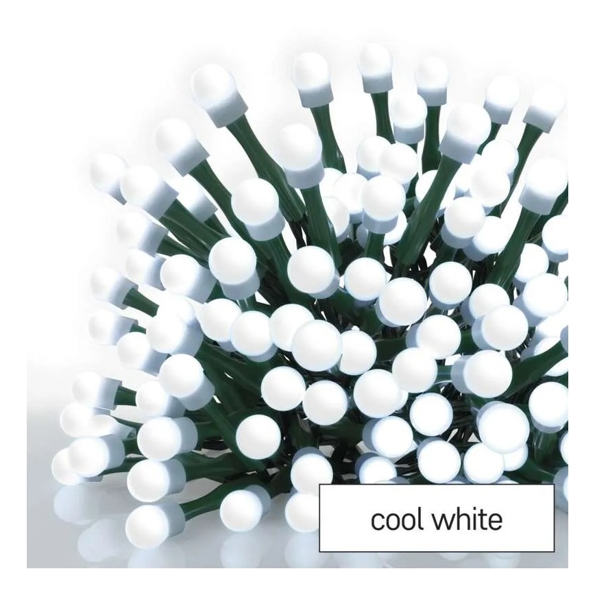 LED guirlande lumineuse de Noël d'extérieur 80xLED/8 fonctions 13 m blanc froid IP44
