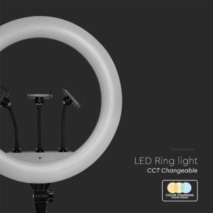 LED Lampe à intensité variable avec un support et support pour le vlogging LED/55W/230V CRI 90 + télécommande