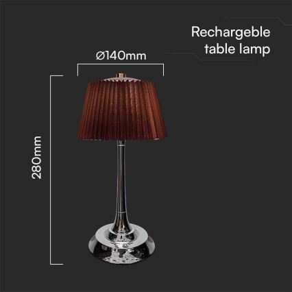 LED Lampe de table tactile rechargeable et à intensité variable LED/1,5W/5V 3000/4000/6000K 1800 mAh marron