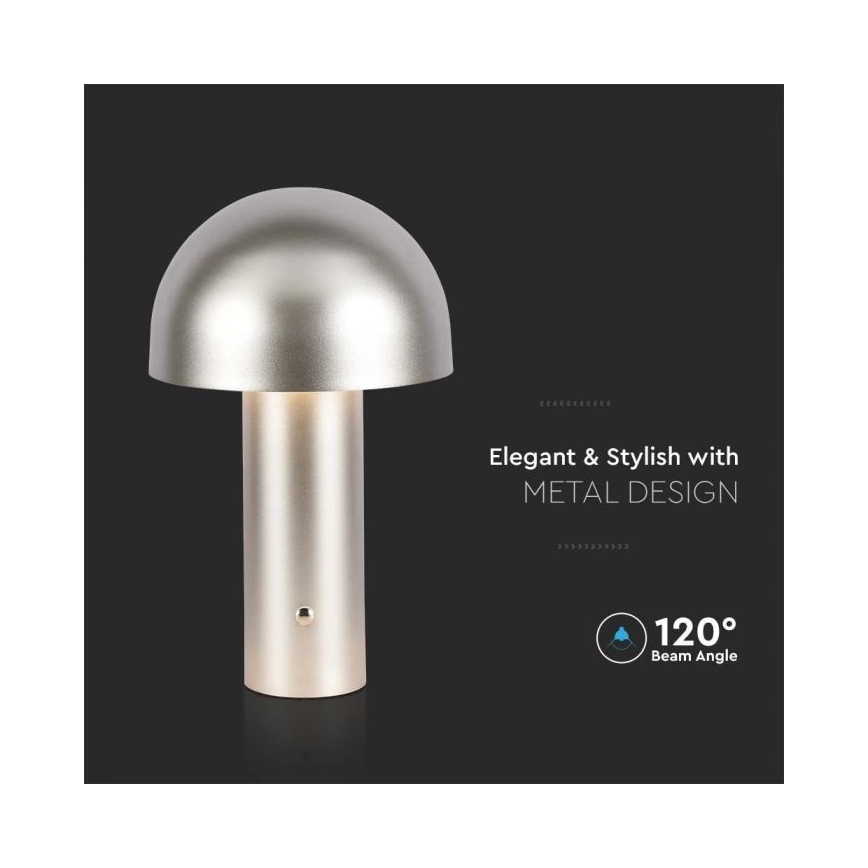 LED Lampe de table tactile rechargeable et à intensité variable LED/1W/5V 3000-6000K 1800 mAh doré