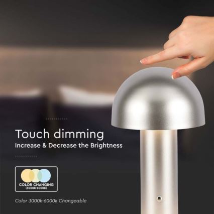 LED Lampe de table tactile rechargeable et à intensité variable LED/1W/5V 3000-6000K 1800 mAh doré