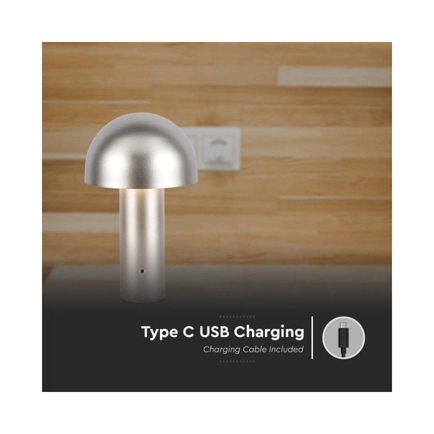 LED Lampe de table tactile rechargeable et à intensité variable LED/1W/5V 3000-6000K 1800 mAh doré