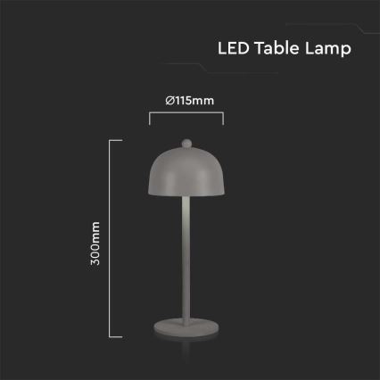 LED Lampe de table tactile rechargeable et à intensité variable LED/1W/5V 3000-6000K 1800 mAh gris