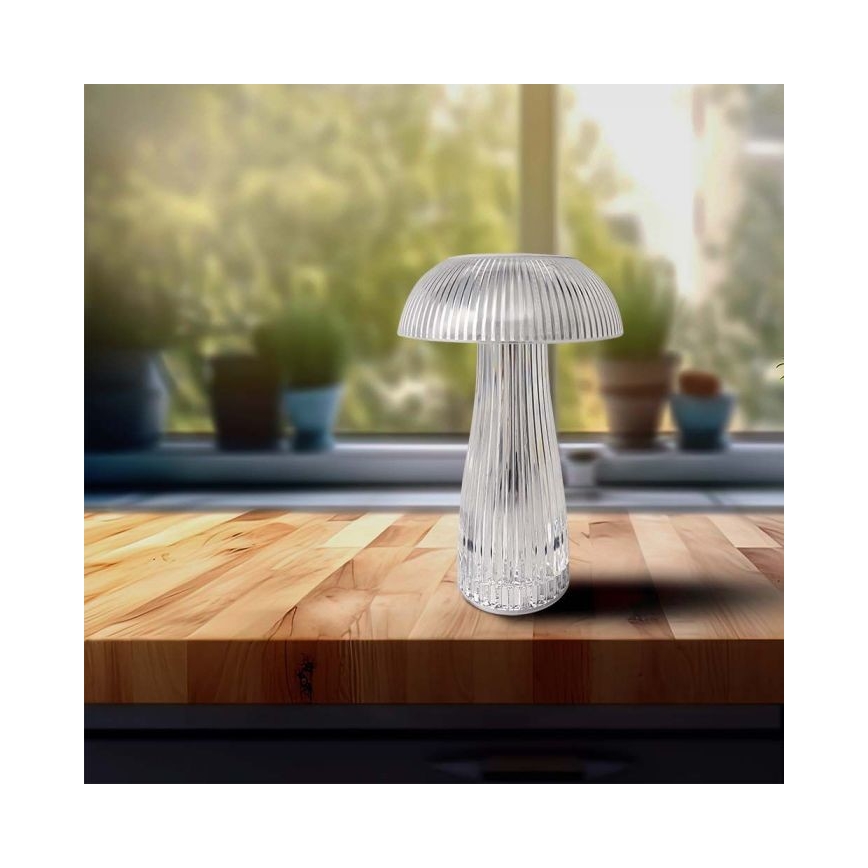 LED Lampe de table tactile rechargeable et à intensité variable LED/1W/5V 3000-6000K 1800 mAh transparent