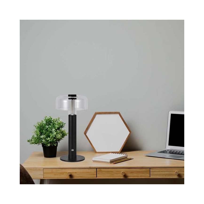 LED Lampe de table tactile rechargeable et à intensité variable LED/1W/5V 3000K 1800 mAh noir