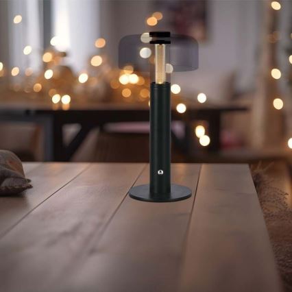 LED Lampe de table tactile rechargeable et à intensité variable LED/1W/5V 3000K 1800 mAh noir